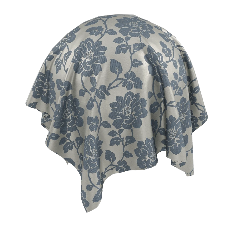 Fabric Texture Twinbru Floral Blue Jacquard 1982252