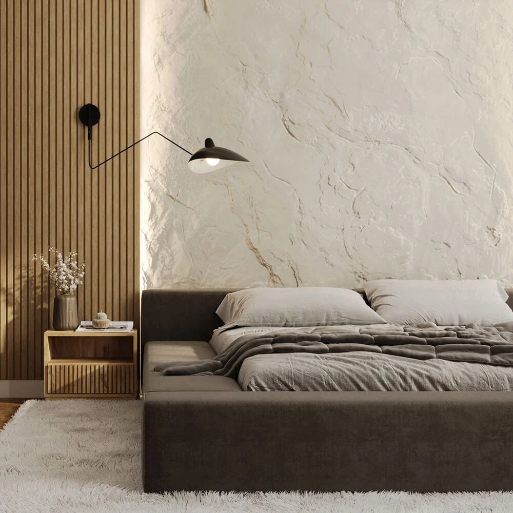 Modern Scandinavian Bedroom 3D Scene (8)