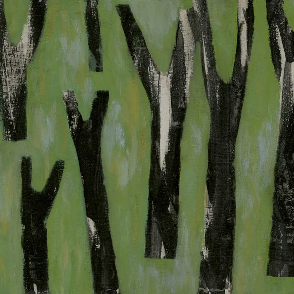 Wallpaper Styl’editions Alberi Neri Su Fondo Verde