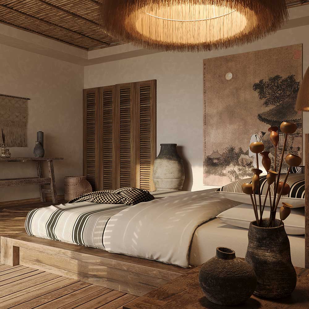 Wabi-Sabi bedroom 2 - Download the 3D Scene (44253) | zeelproject.com