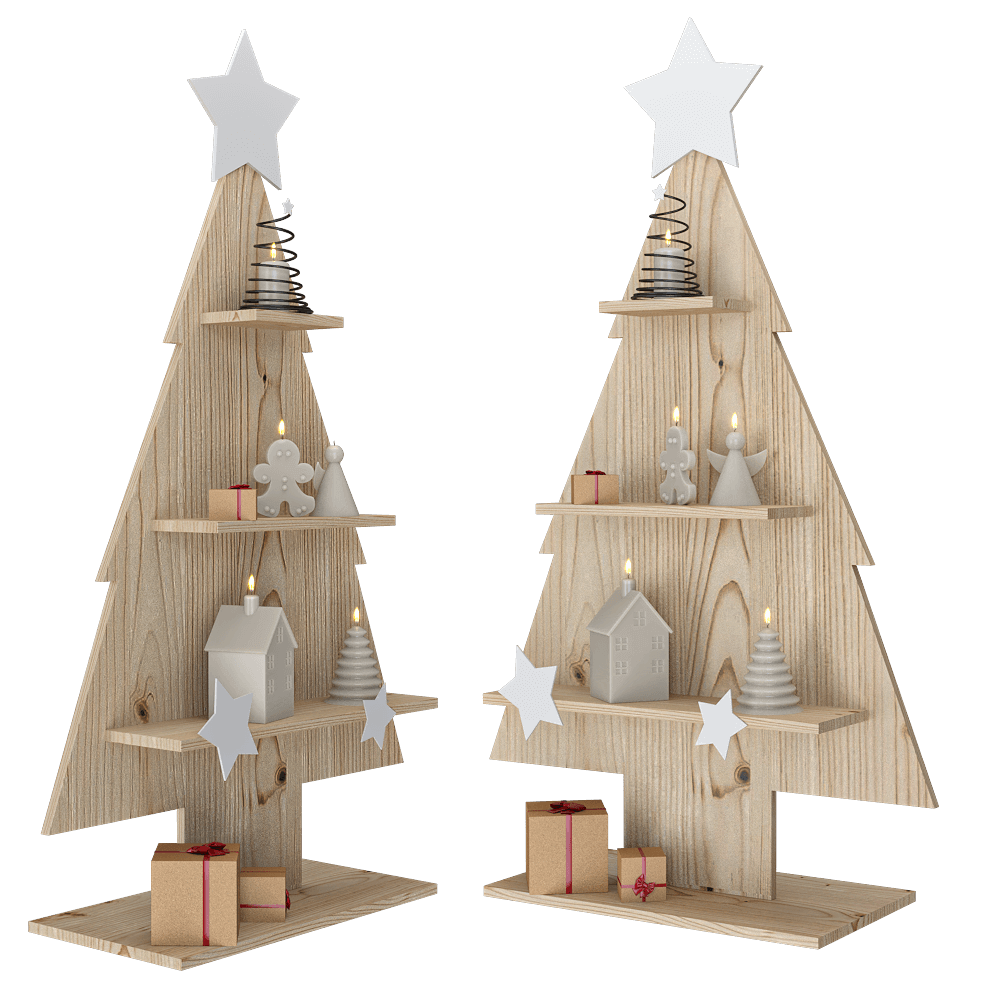 Christmas tree and candles - Download the 3D Model (45923 ...