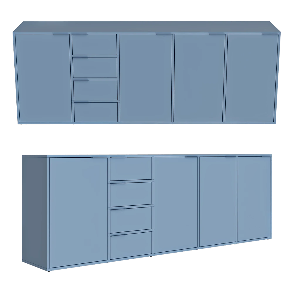Sideboard Tylko in sky blue with doors and drawers