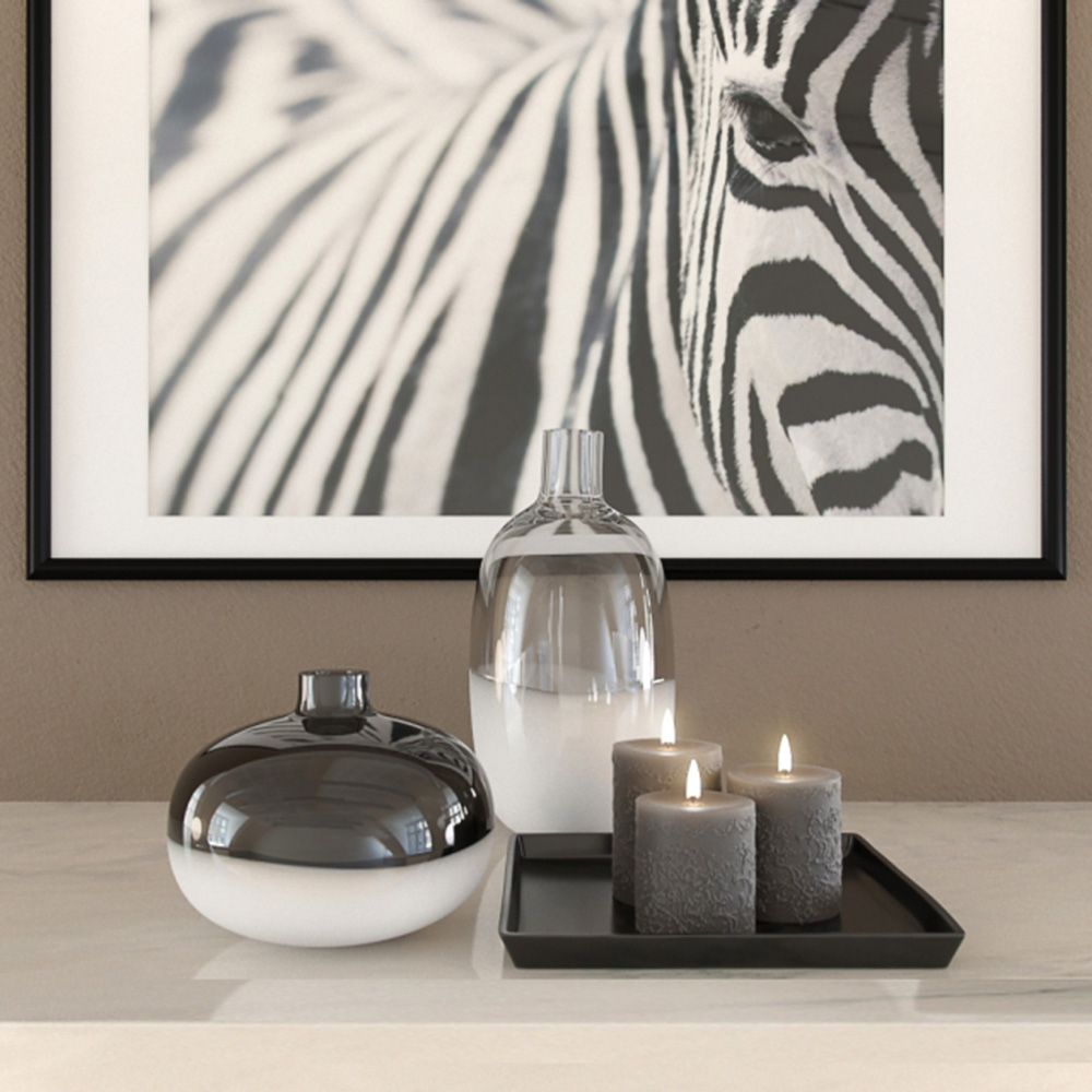decoration - Candles and glass vases 3ds Max