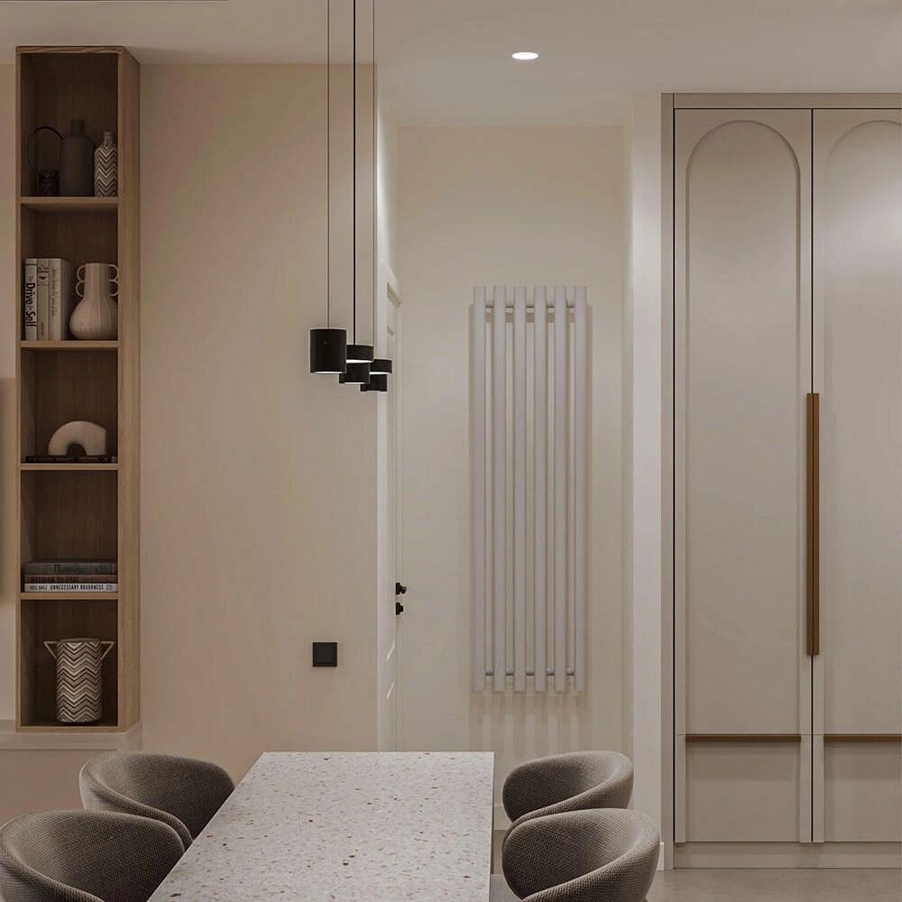 Modern Residential Living Room and Kitchen 3D Scene (5)