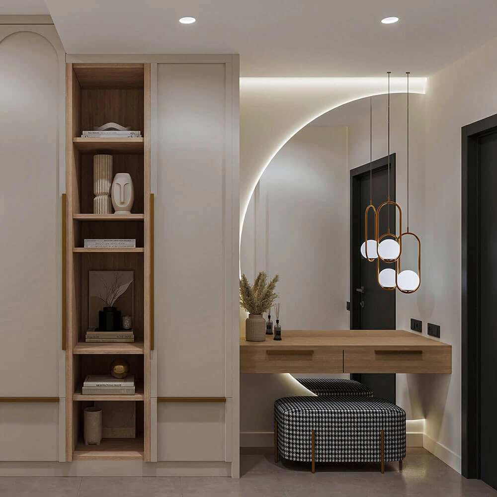 Modern Residential Living Room and Kitchen 3D Scene (7)
