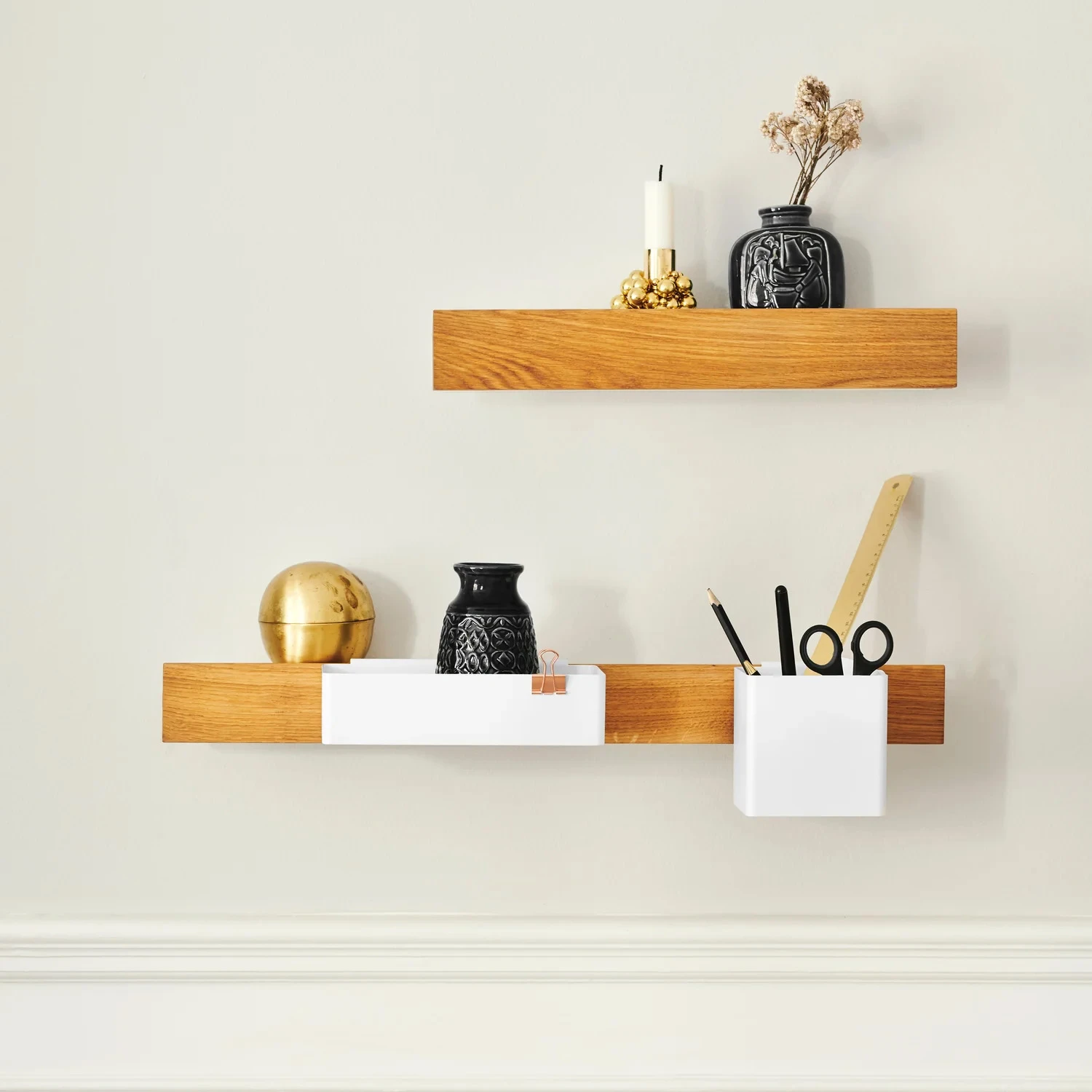 Magnetic Shelf Gejst Flex 40 oak white (2)