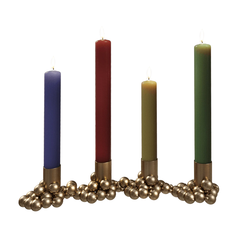 Candle holder Gejst Molekyl 4 brass