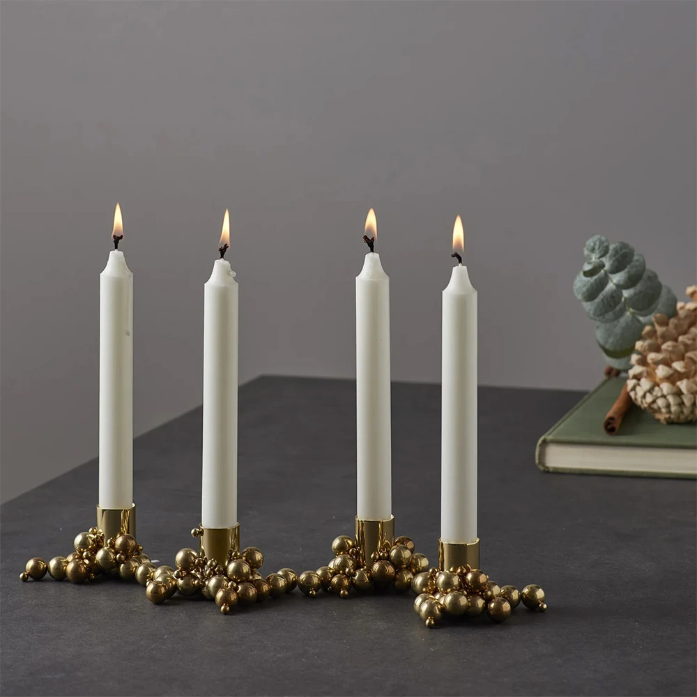 Candle holder Gejst Molekyl 4 brass (2)