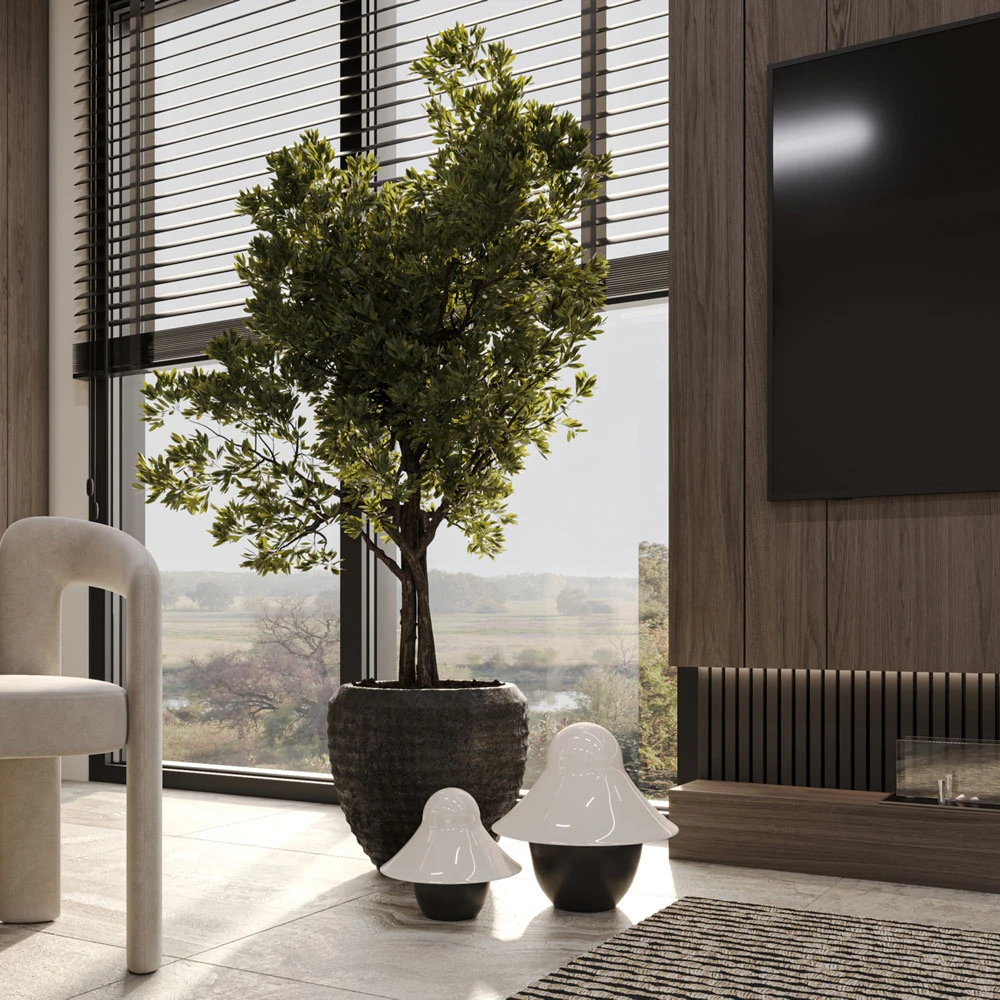 Modern Living and Dining Area Interior 3D Scene (11)