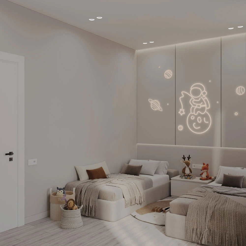 Modern Children's Bedroom and Study Interior 3D Scene (3)