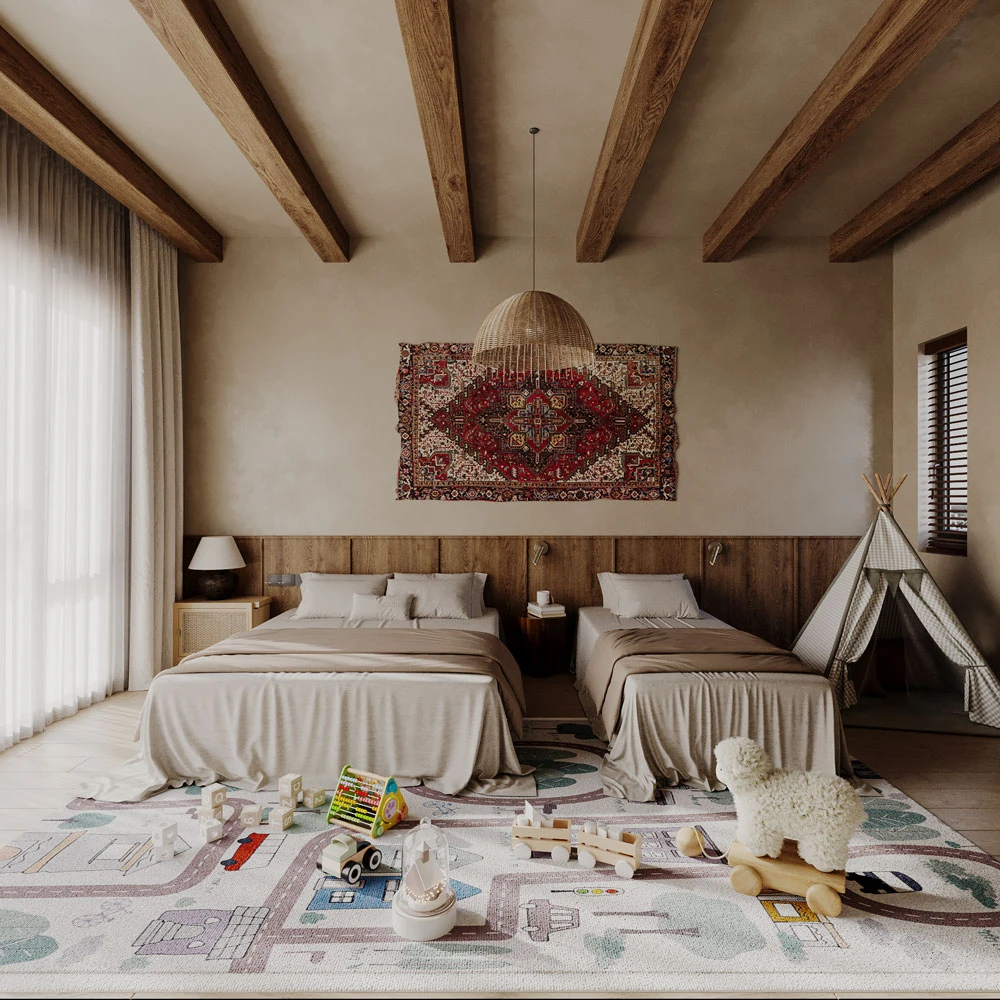 Wabi-sabi Residential Interior 3D Scene