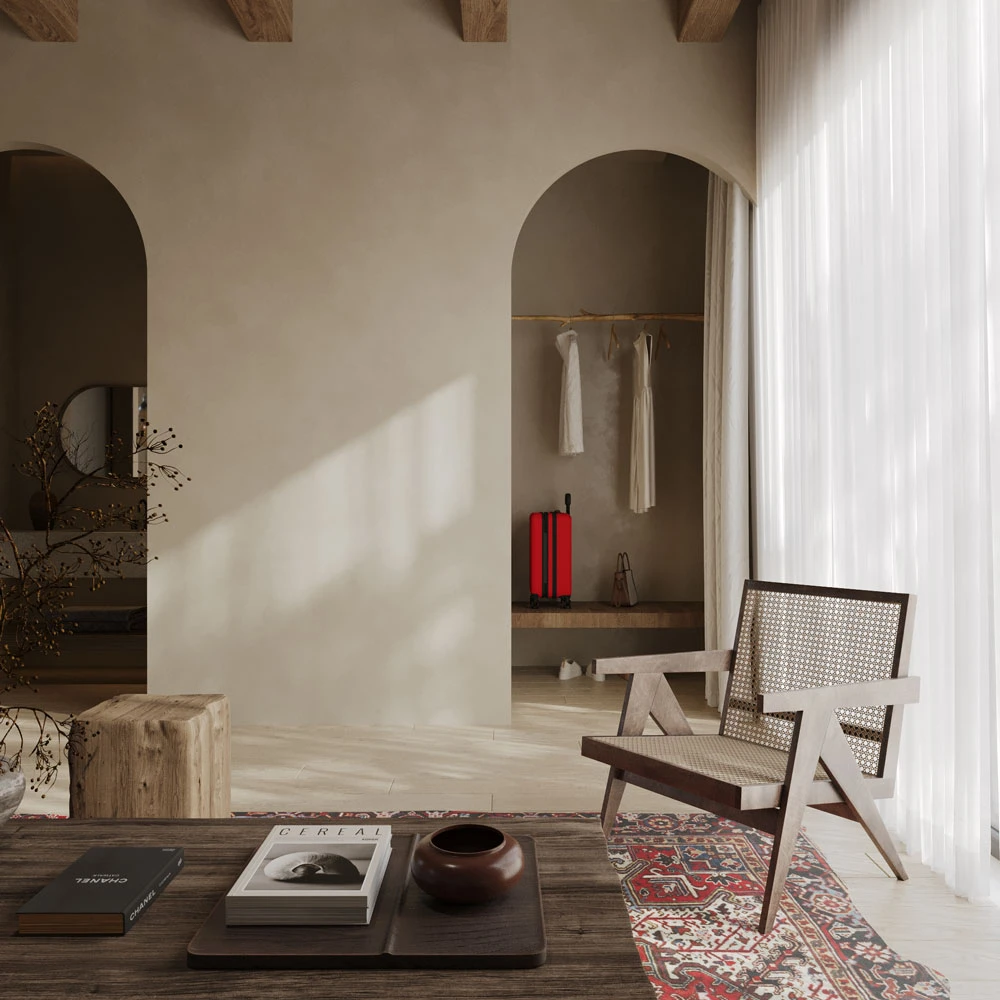 Wabi-sabi Residential Interior 3D Scene (4)