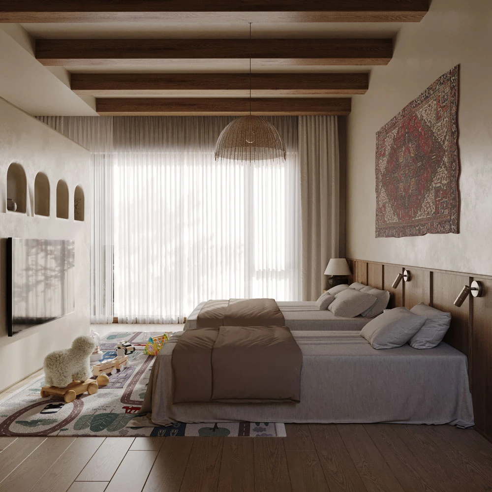 Wabi-sabi Residential Interior 3D Scene (5)
