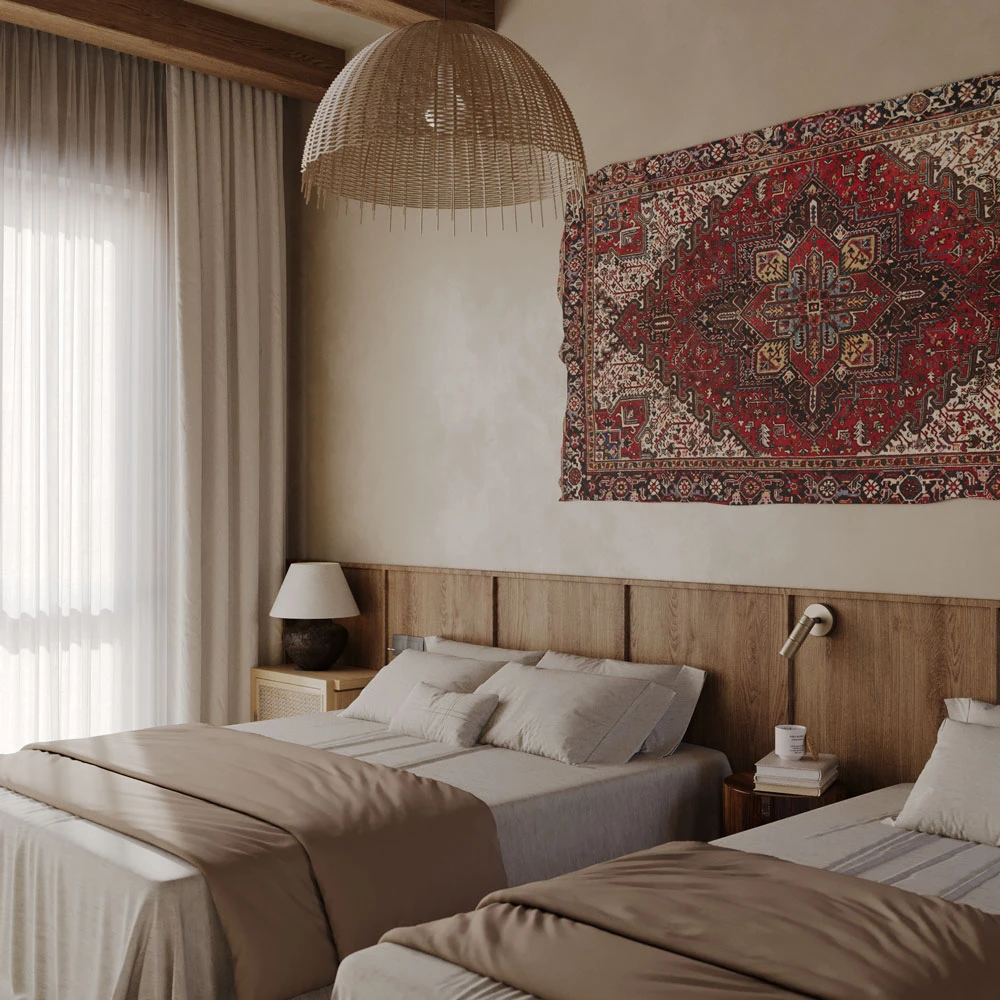 Wabi-sabi Residential Interior 3D Scene (6)