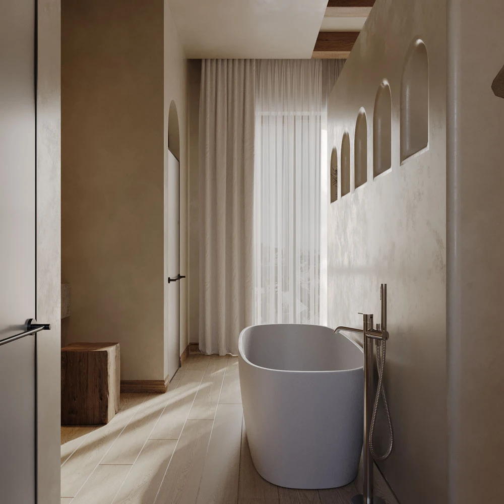 Wabi-sabi Residential Interior 3D Scene (7)