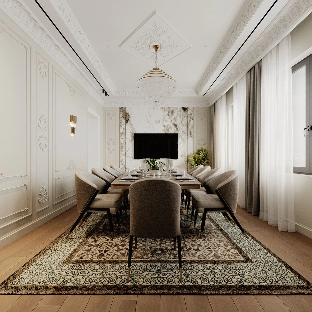 Neoclassic Formal Dining Interior 3D Scene