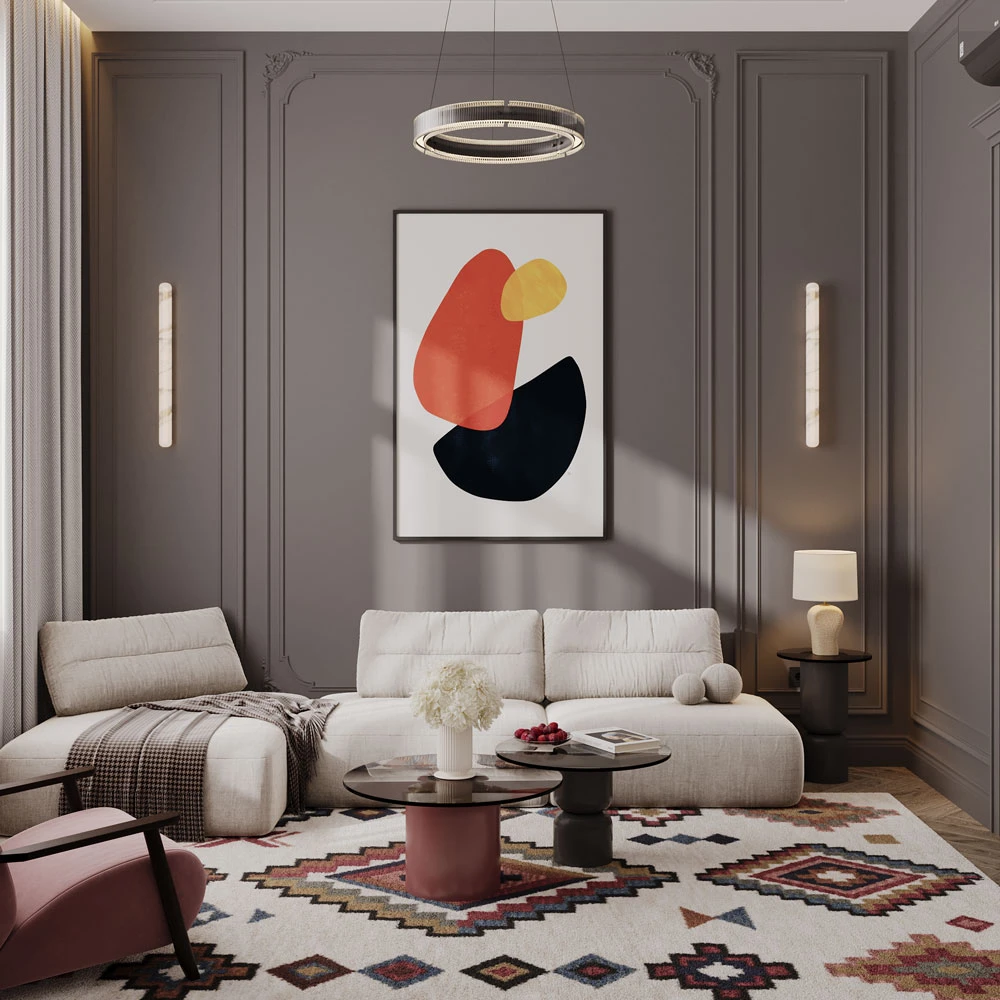 Neoclassic Living Room Interior 3D Scene