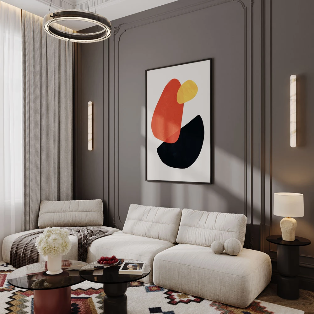 Neoclassic Living Room Interior 3D Scene (4)