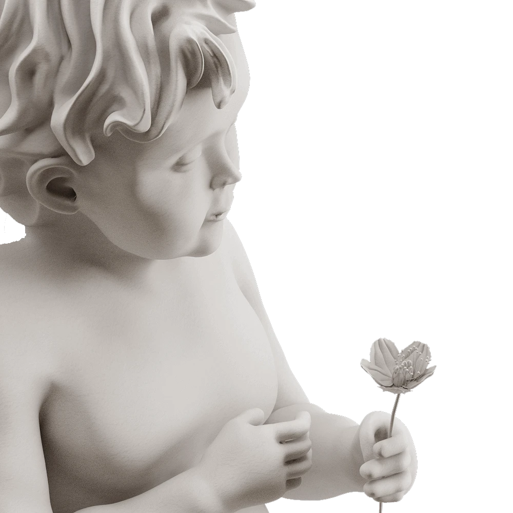 Statuetta Classico Cherubino con Base in Marmo (3)