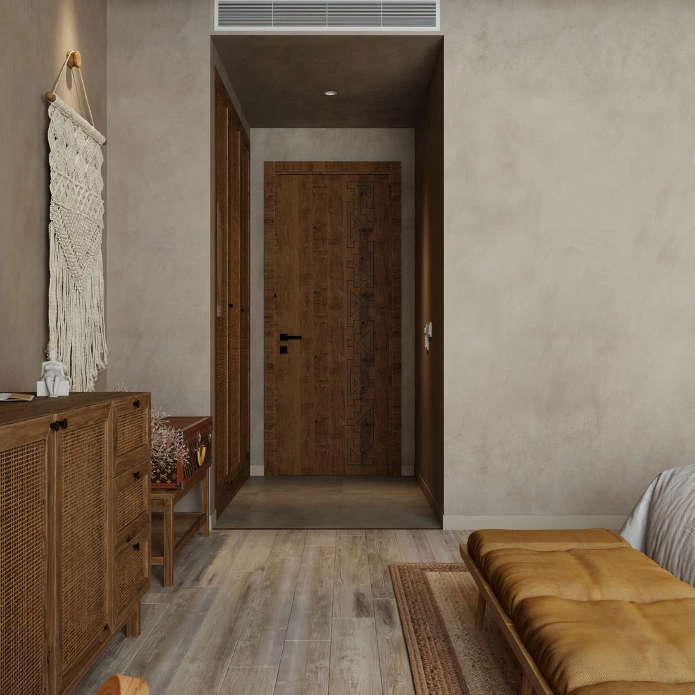 Serene Wabi-sabi Bedroom 3D Scene (6)