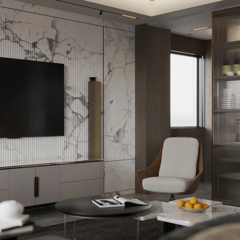 Modern Residential Living and Dining 3D Scene (5)