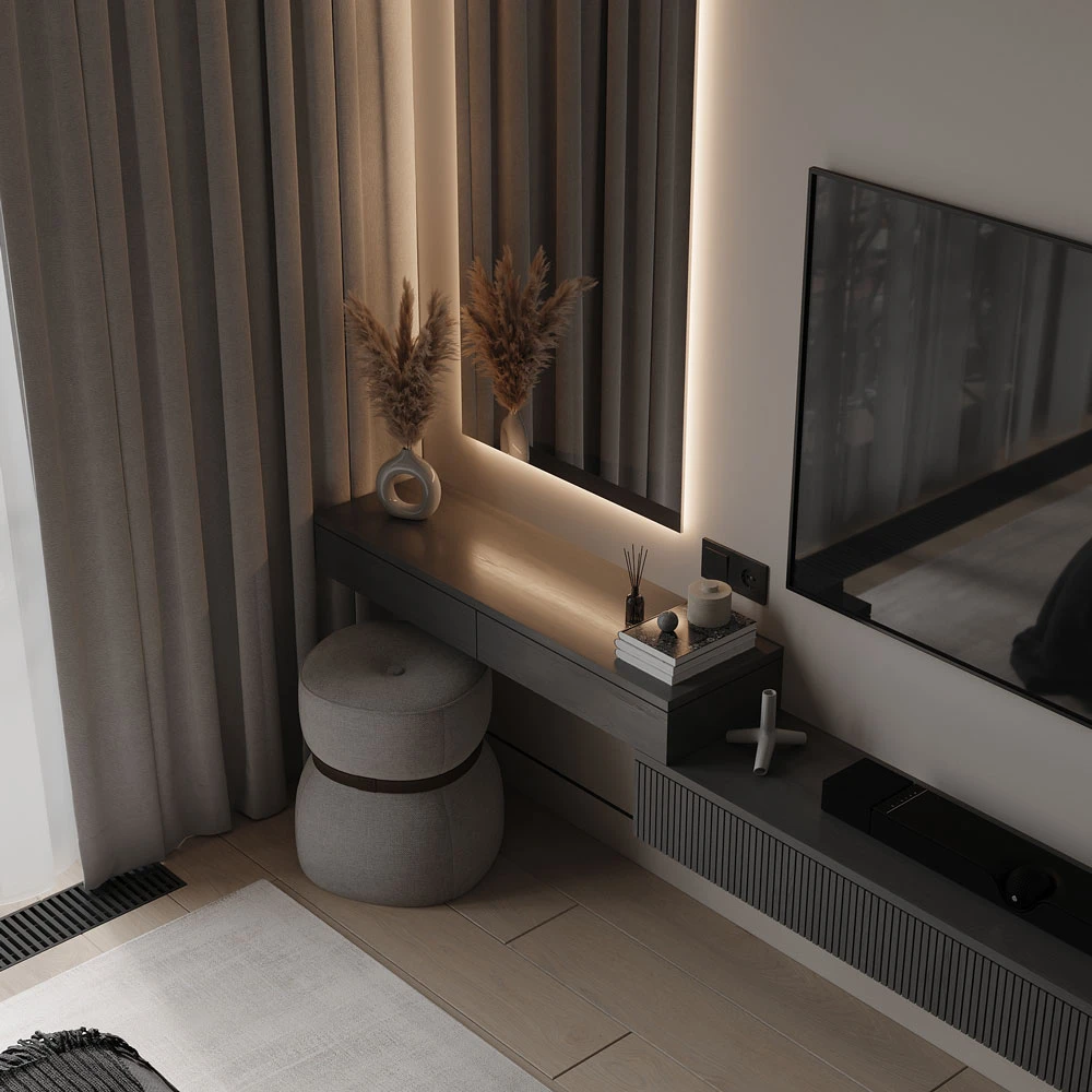 Modern Open-Plan Living Area 3D Scene (16)
