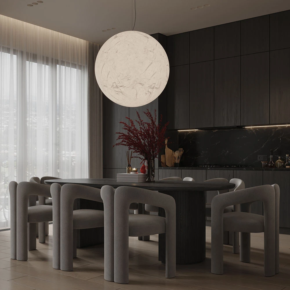 Modern Open-Plan Living Area 3D Scene (4)