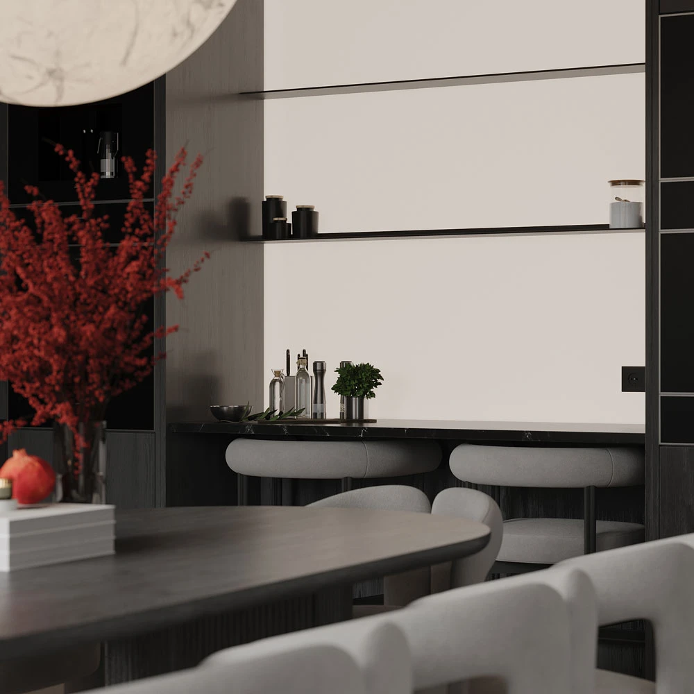 Modern Open-Plan Living Area 3D Scene (9)