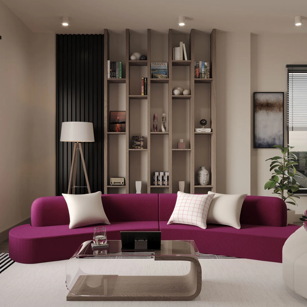 Modern Living Room and Dining Area Interior Design 3D Scene