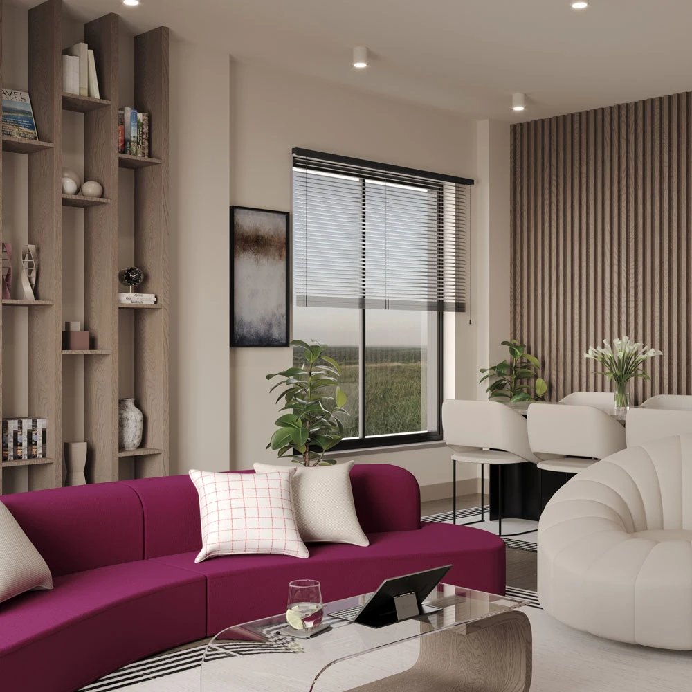 Modern Living Room and Dining Area Interior Design 3D Scene (6)