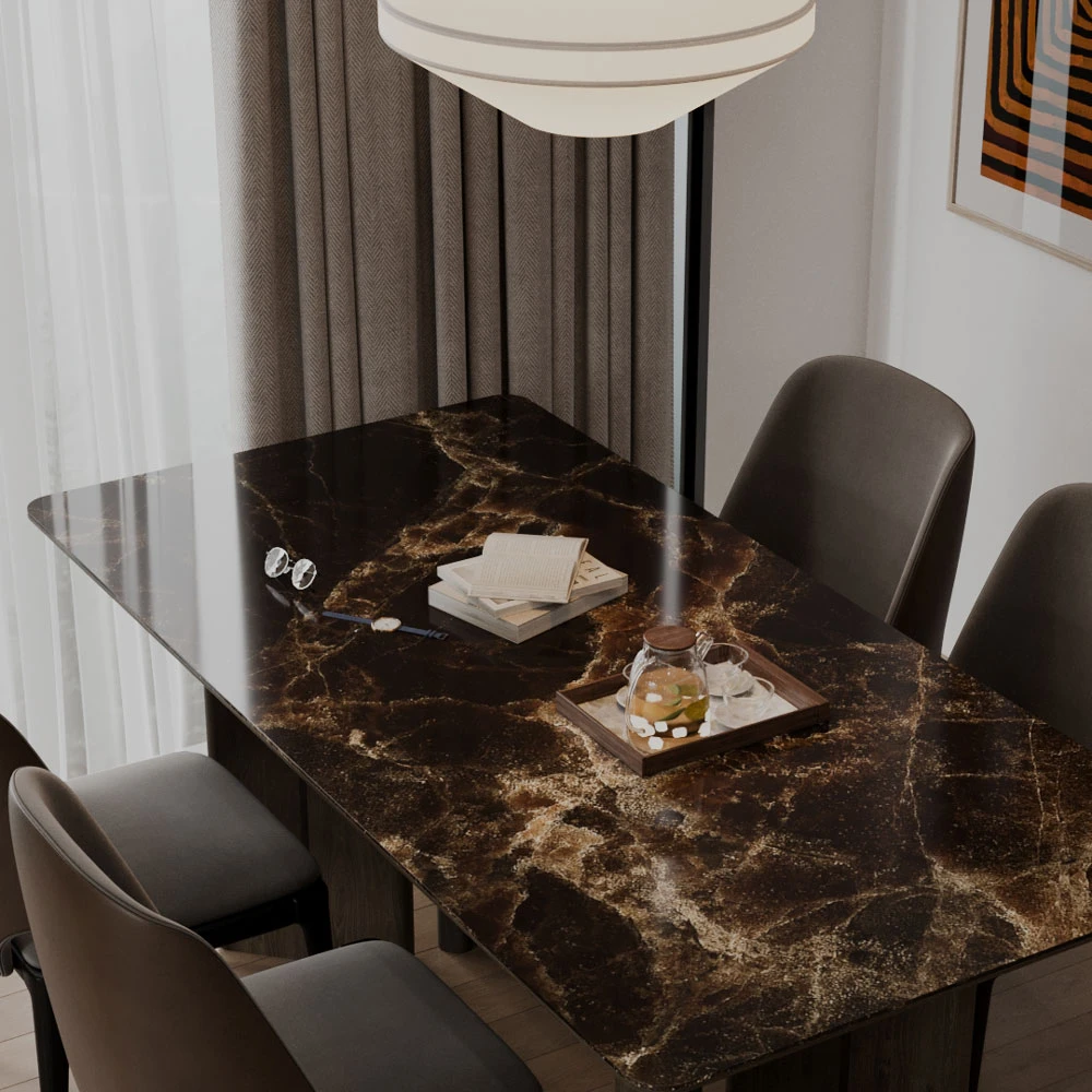 Modern Residential Living Room and Dining Area 3D Scene (6)
