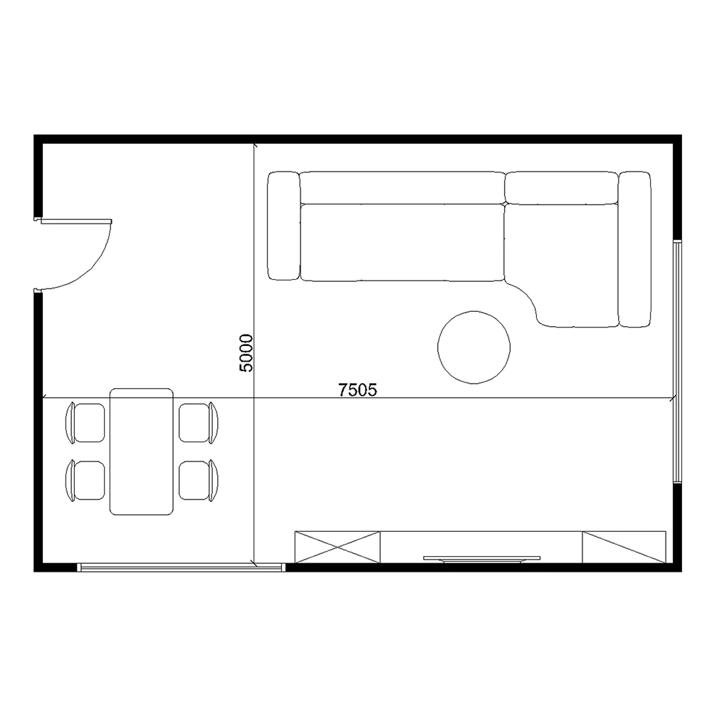 Modern Residential Living Room and Dining Area 3D Scene (7)