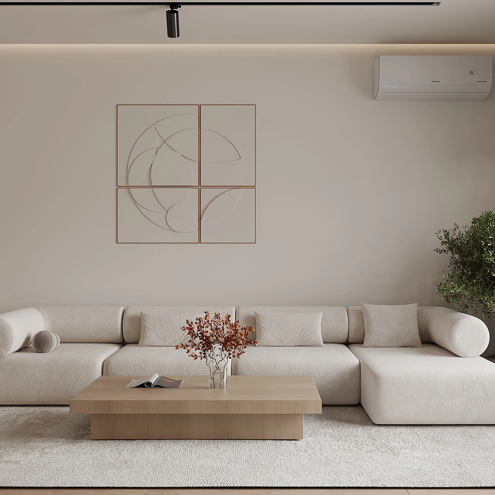 Contemporary Minimalist Living Room 3D Scene