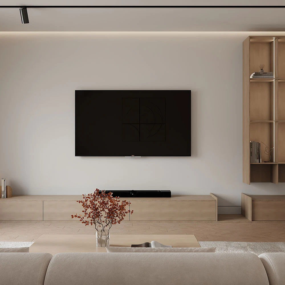 Contemporary Minimalist Living Room 3D Scene (2)