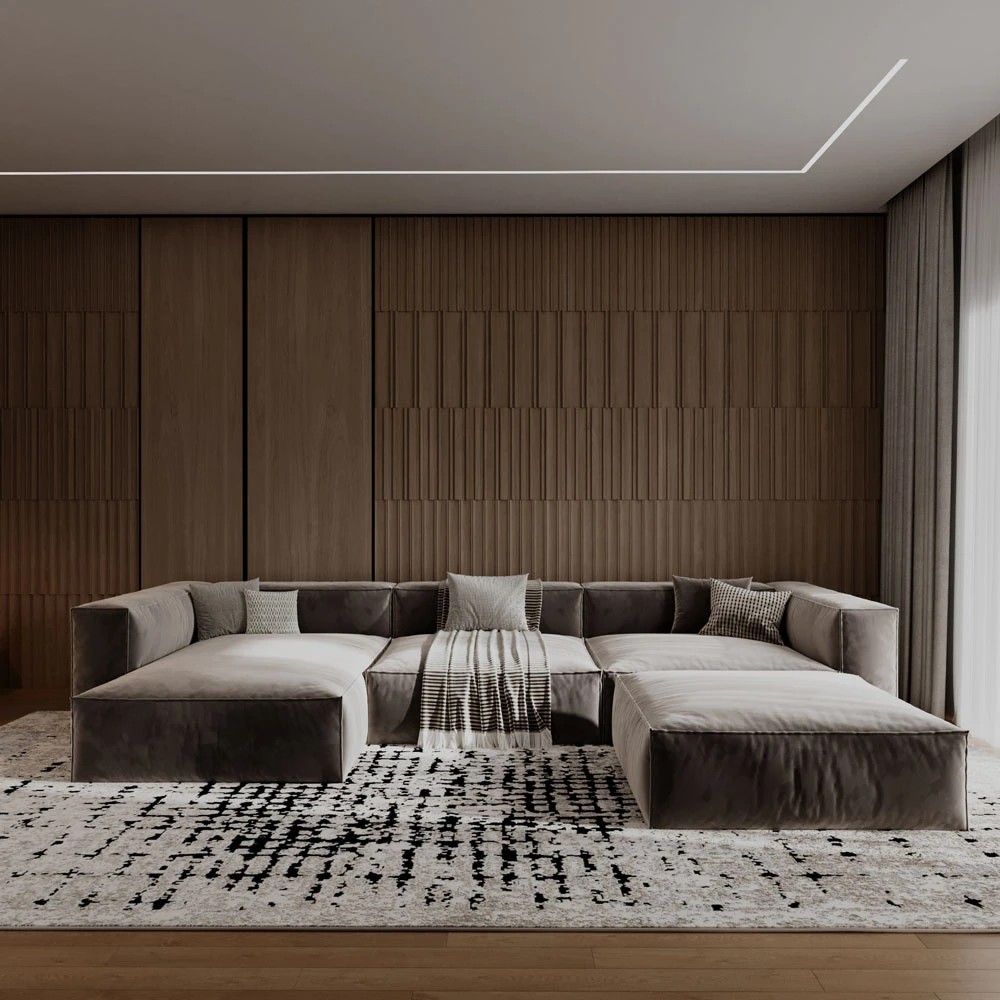 Modern Contemporary Living Interior 3D Scene