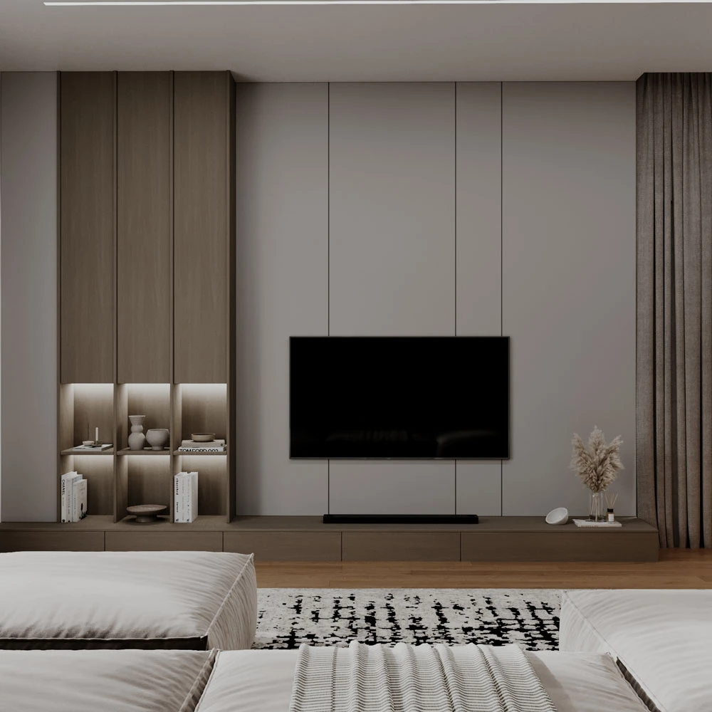 Modern Contemporary Living Interior 3D Scene (2)