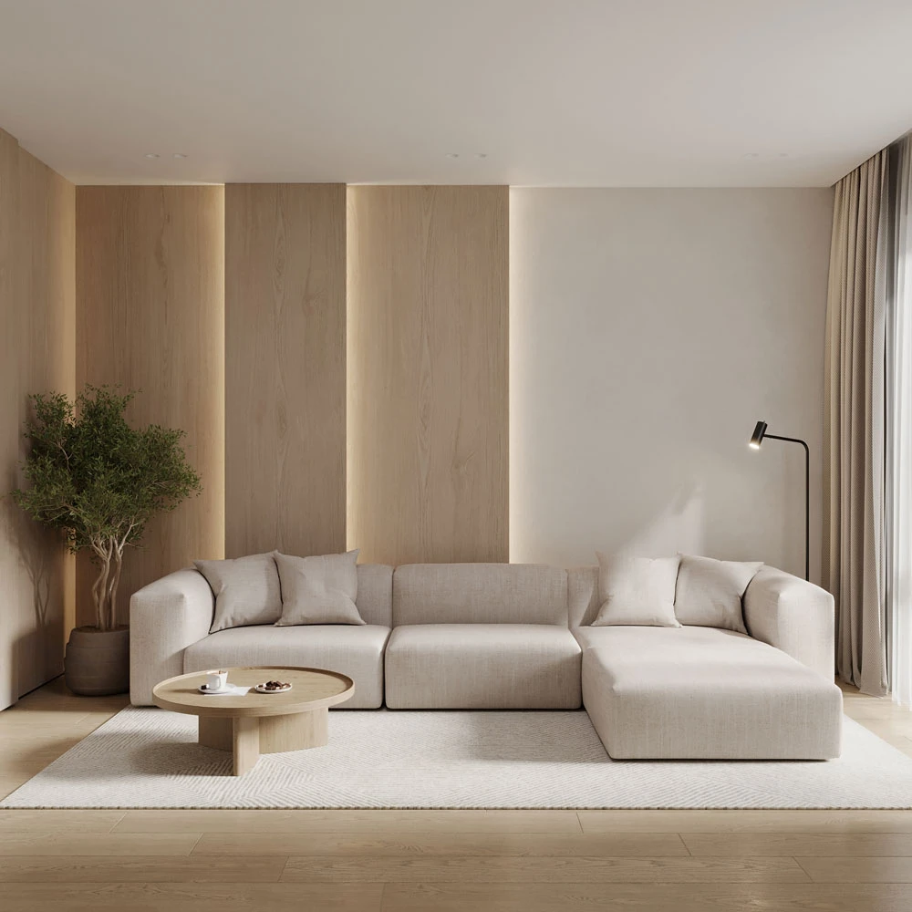 Minimalist Contemporary Living Room 3D Scene