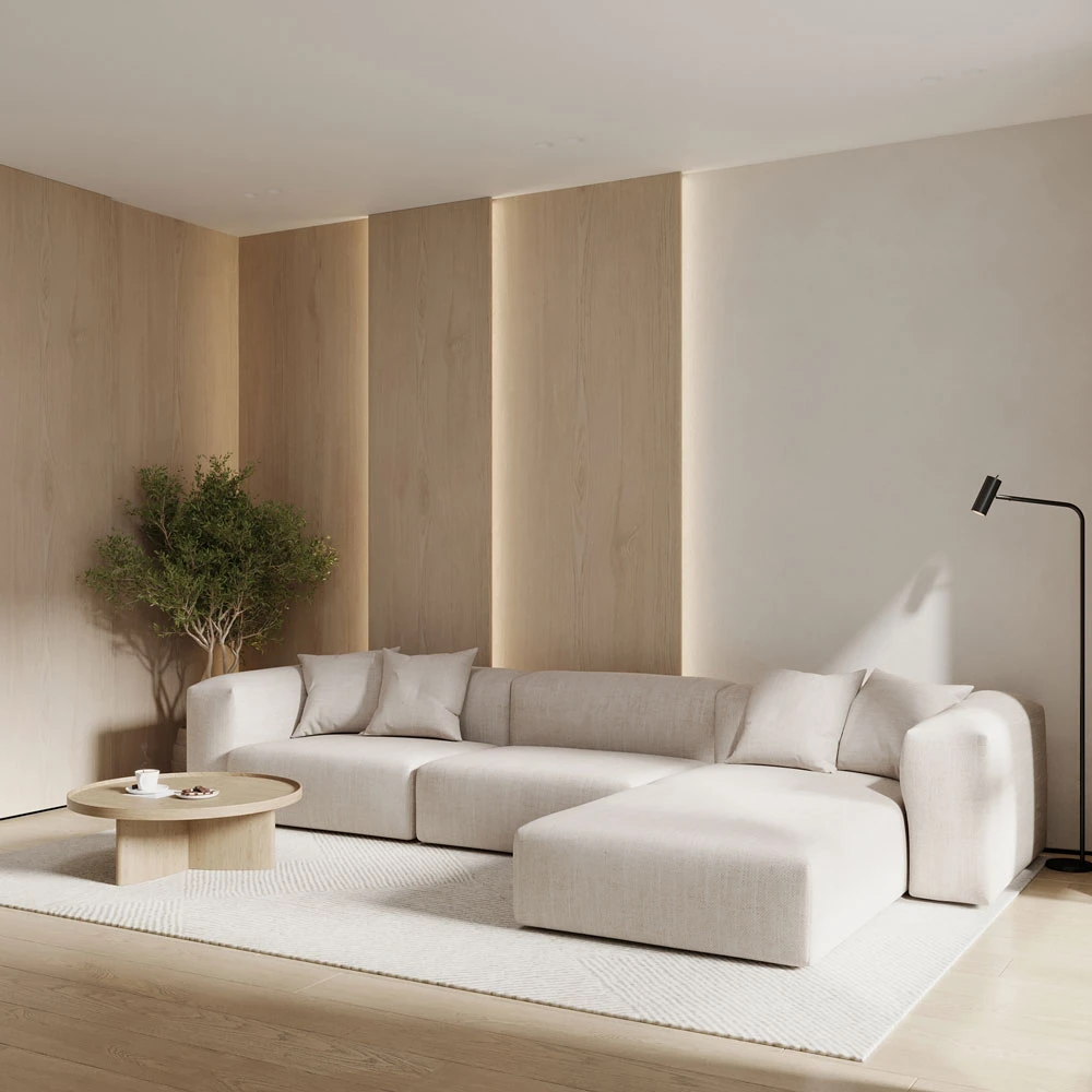 Minimalist Contemporary Living Room 3D Scene (2)