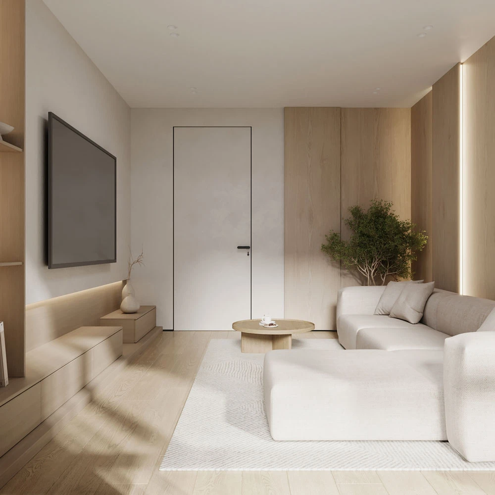 Minimalist Contemporary Living Room 3D Scene (5)