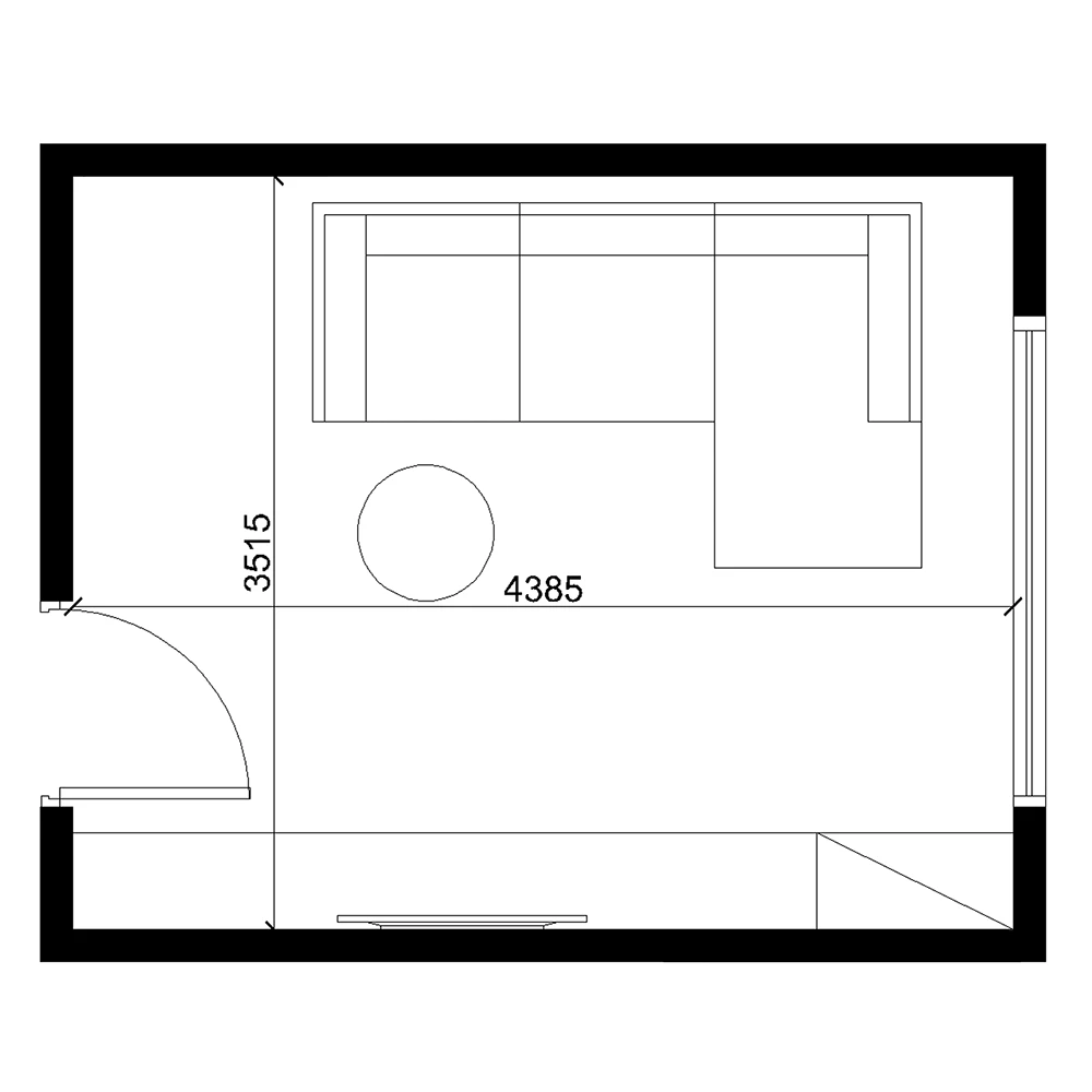 Minimalist Contemporary Living Room 3D Scene (6)