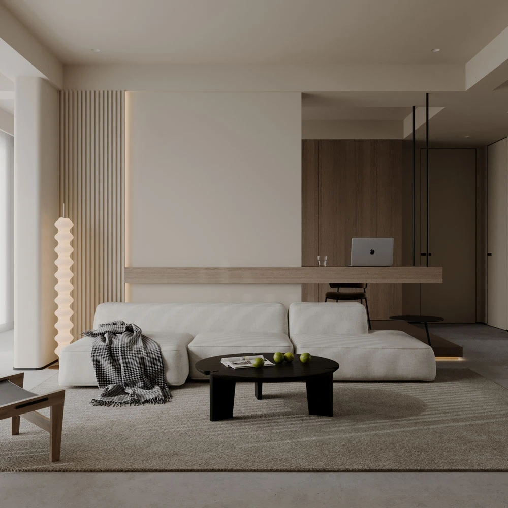 Minimalist Contemporary Living Room 3D Scene