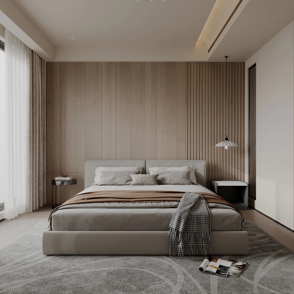 Minimalist Contemporary Living Room 3D Scene (8)