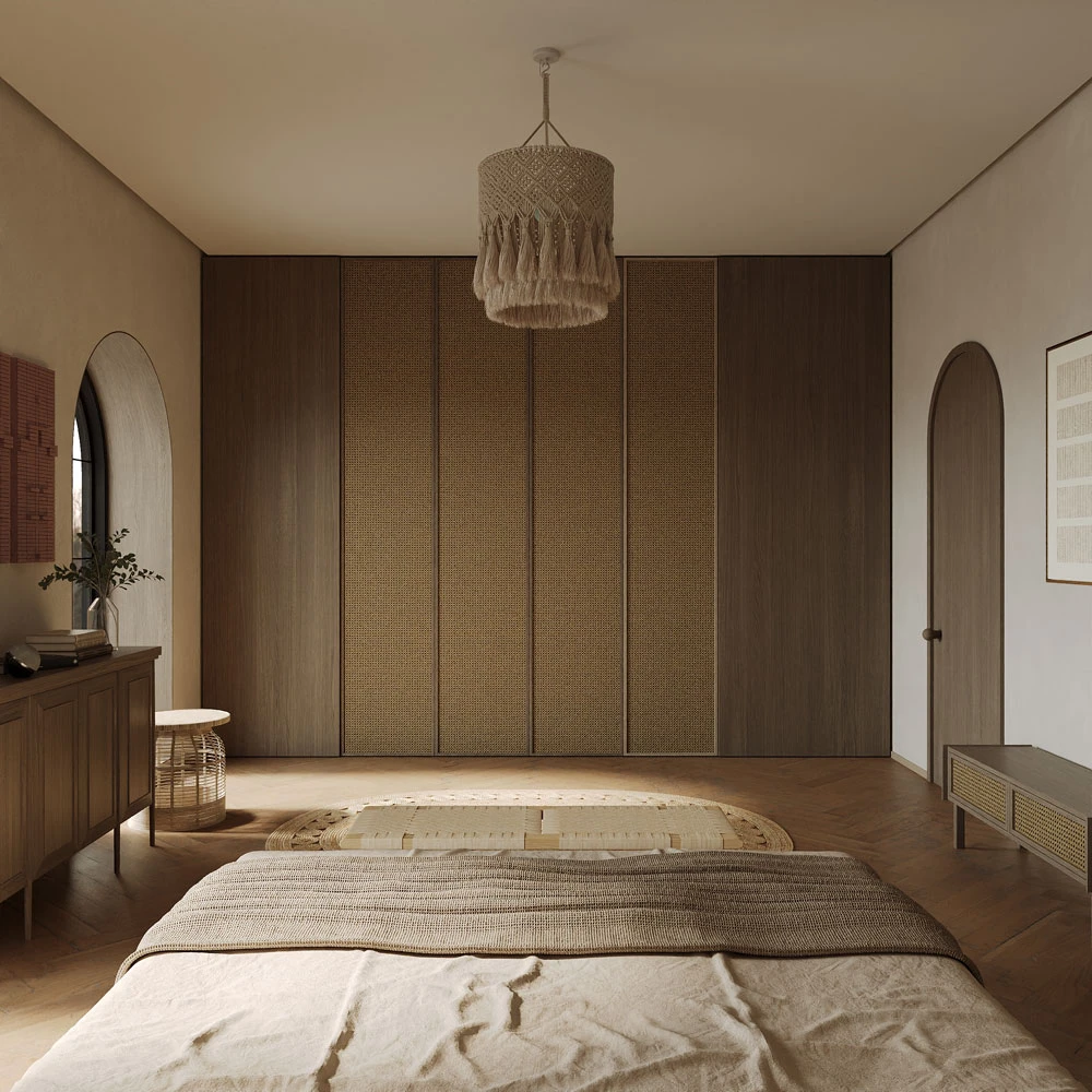 Wabi-sabi Serene Bedroom 3D Scene (3)