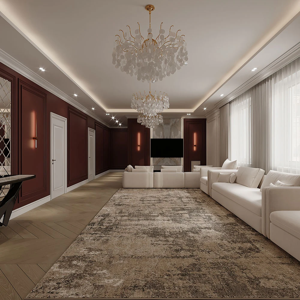 Luxurious Neoclassic Living Room 3D Scene