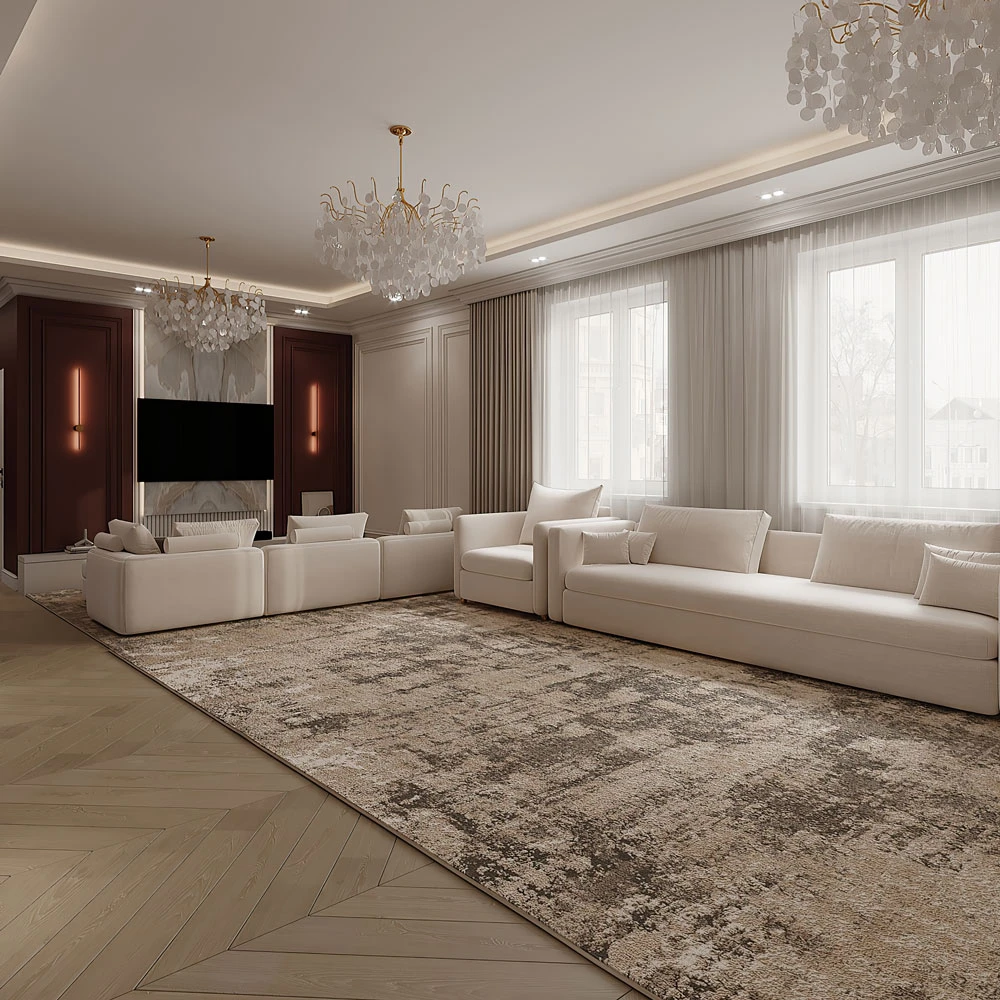 Luxurious Neoclassic Living Room 3D Scene (3)