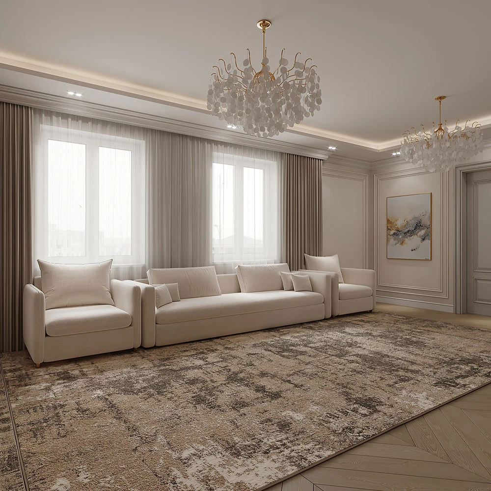 Luxurious Neoclassic Living Room 3D Scene (4)