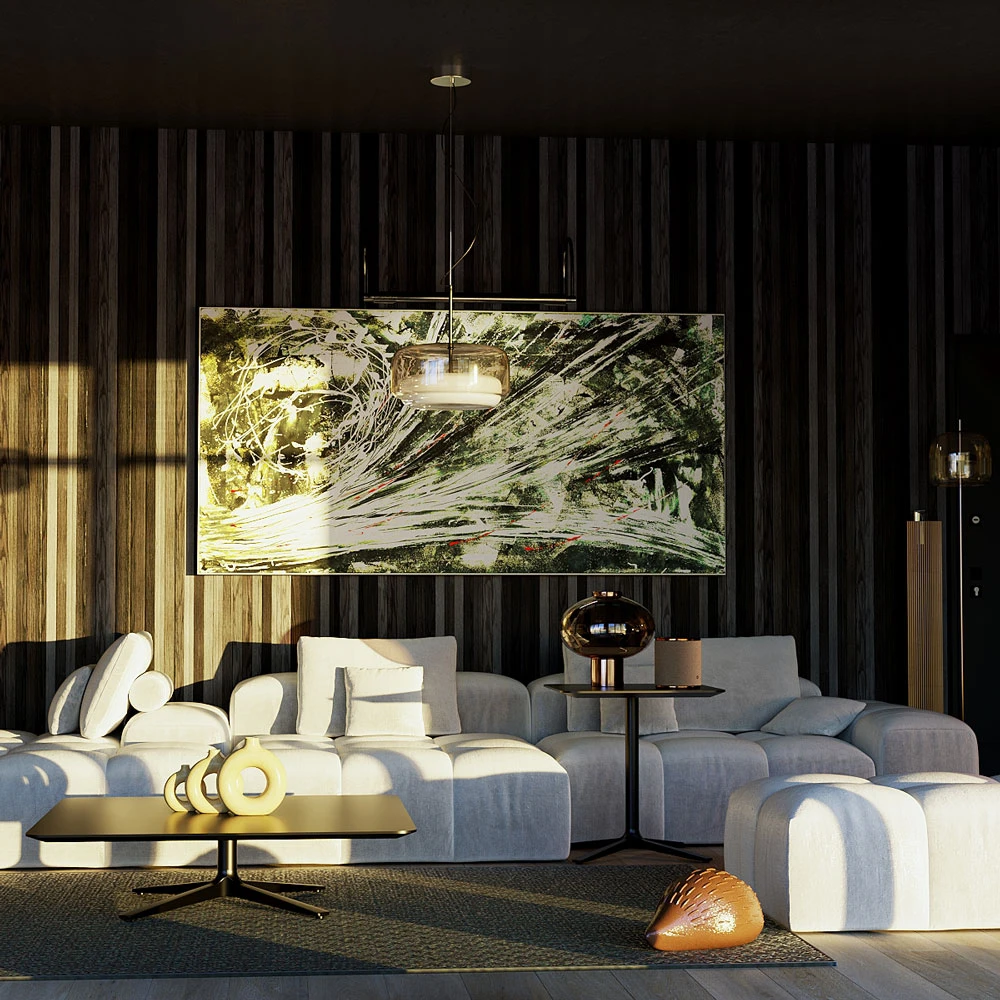Modern Inviting Living Room 3D Scene
