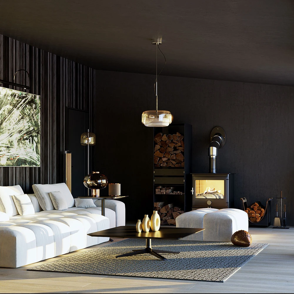 Modern Inviting Living Room 3D Scene (3)