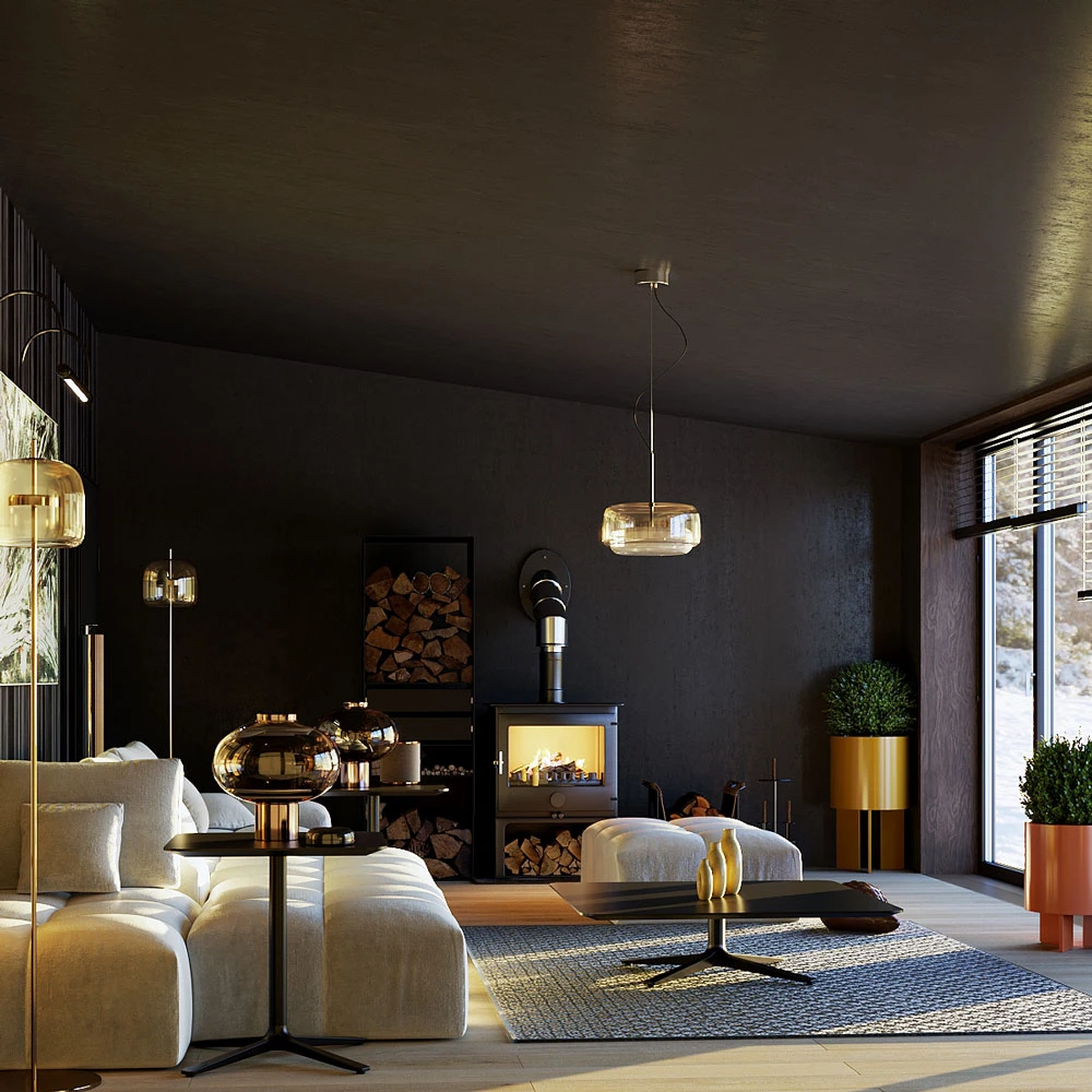 Modern Inviting Living Room 3D Scene (8)
