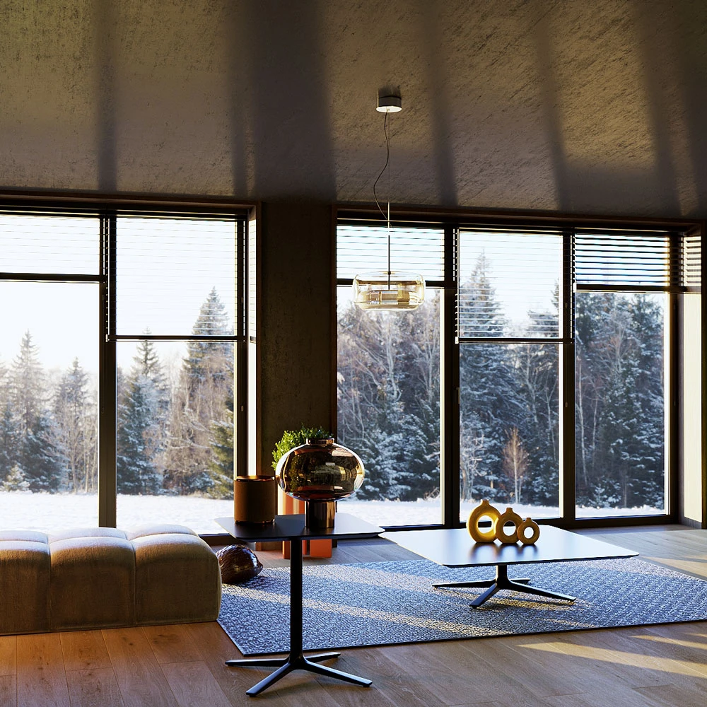 Modern Inviting Living Room 3D Scene (9)